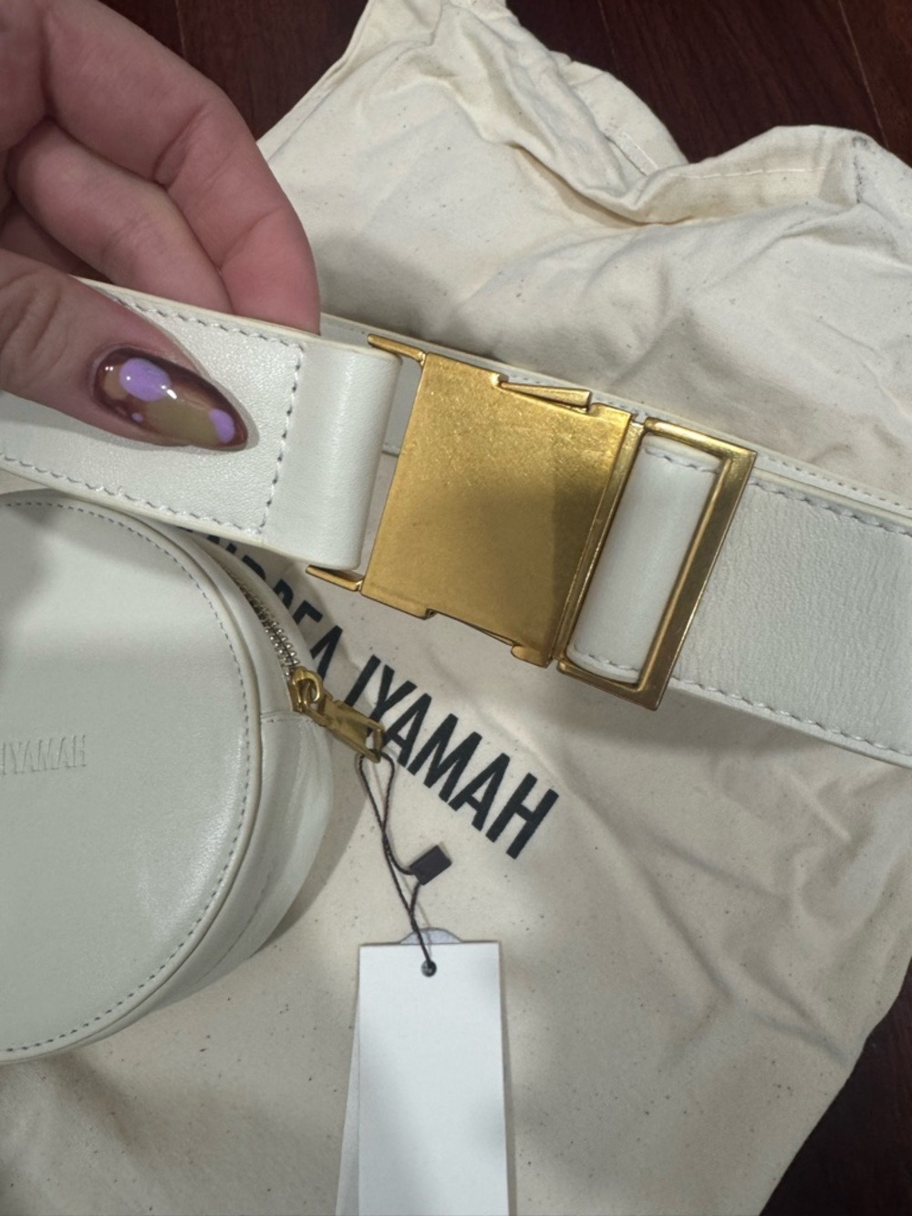 Andrea Iyamah DUN Ivory Round Detachable Fringe Belt Bag - Picture 15 of 16